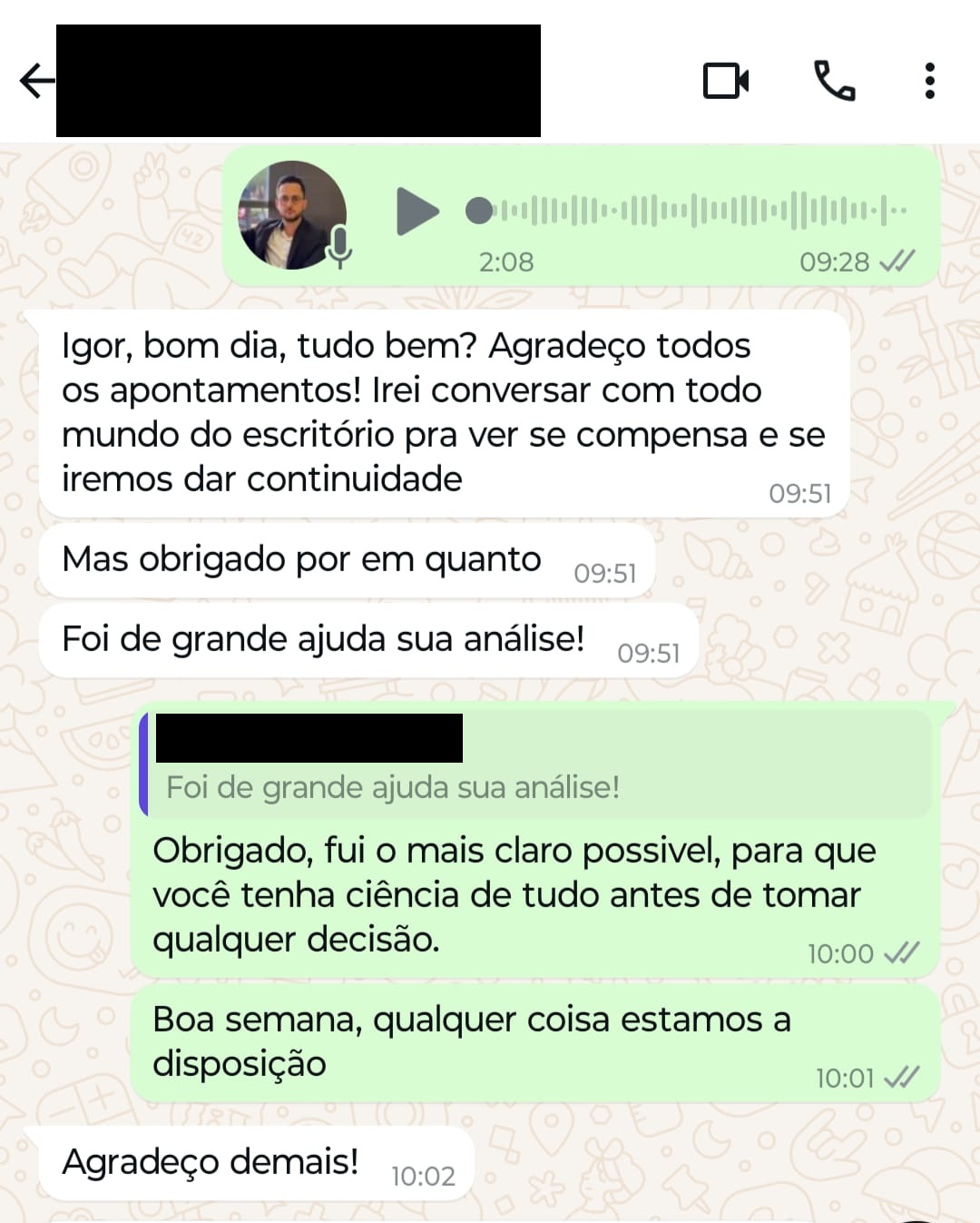 Depoimento de cliente